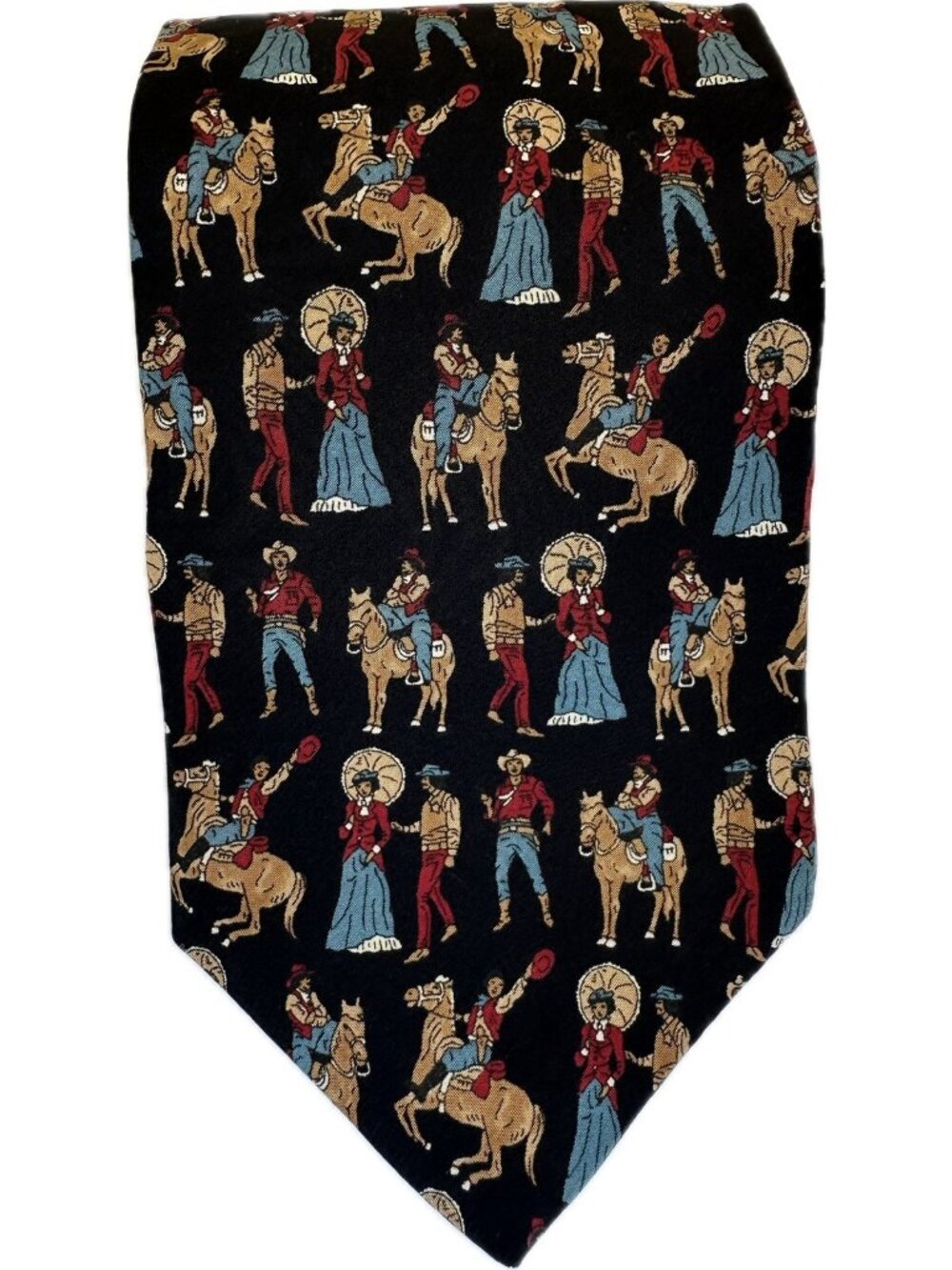 Rockmount Ranch Wear Mens Silk Tie Cowboy Western Novelty USA W: 4” L: 56” Black